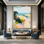 Pastel Coastal View - Soft Landscape Abstract Painting GAB0604