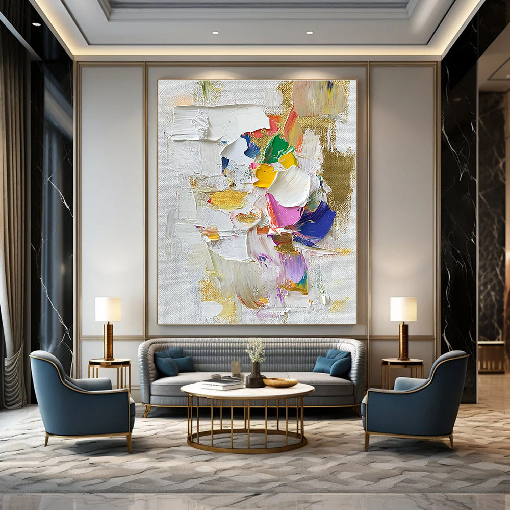 Colorful Textured Abstract Painting for Art - Centric Bedrooms GAB0821