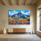Mountain Poppy Abstract Painting for Outdoor - Enthusiast Bedrooms YHT419