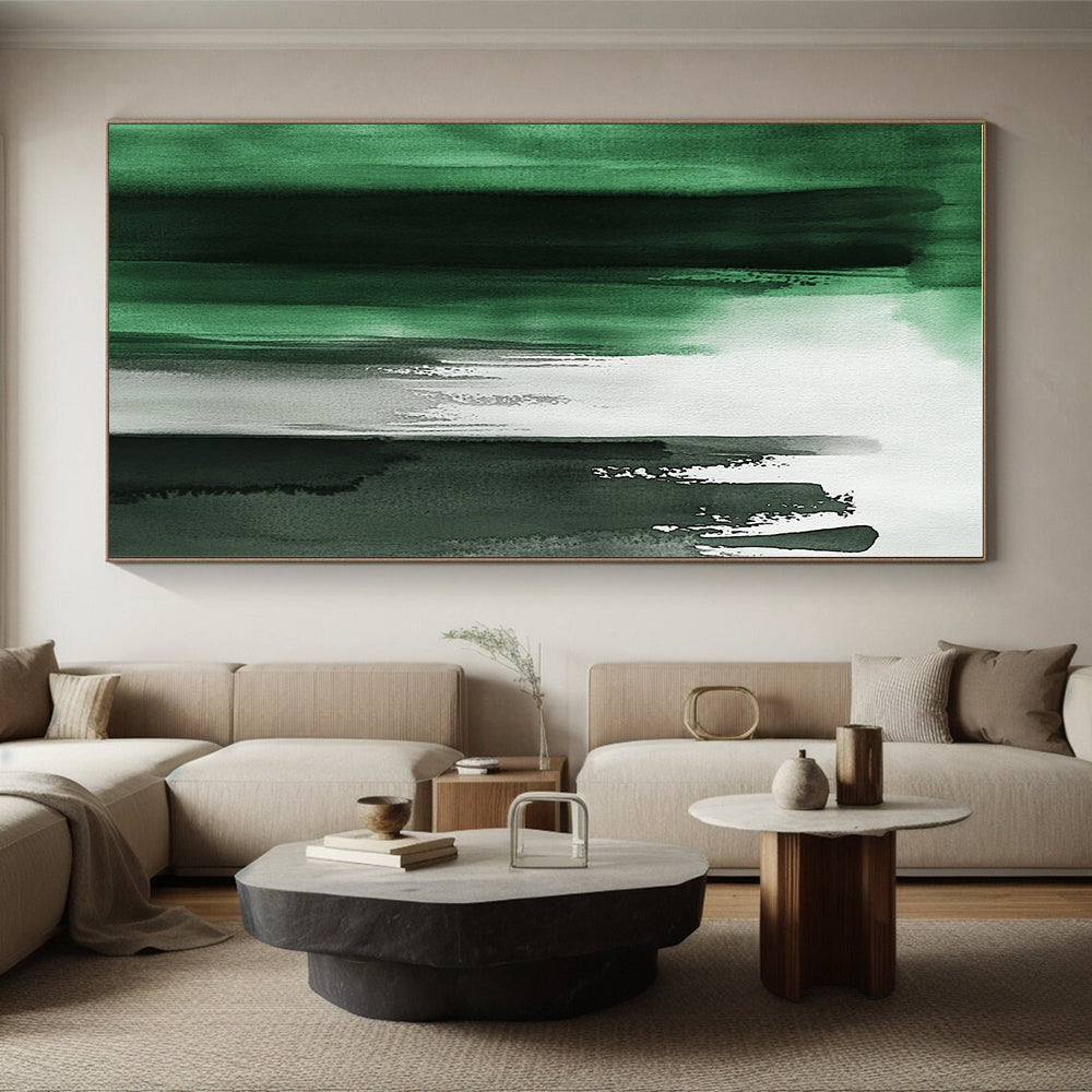Green - Gray Abstract Wash Painting with Ethereal Mood WINK424