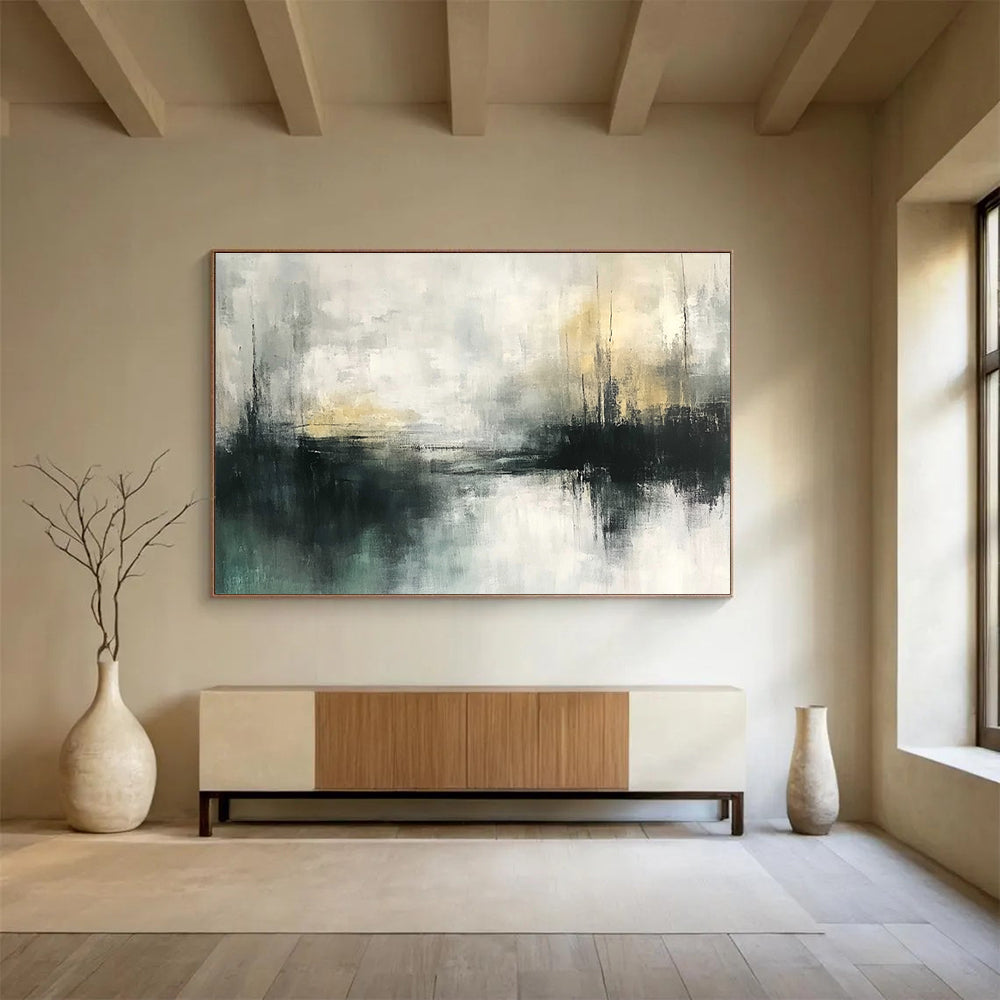 Gray and White Abstract Landscape with Subtle Tones Abstract Painting ABS355