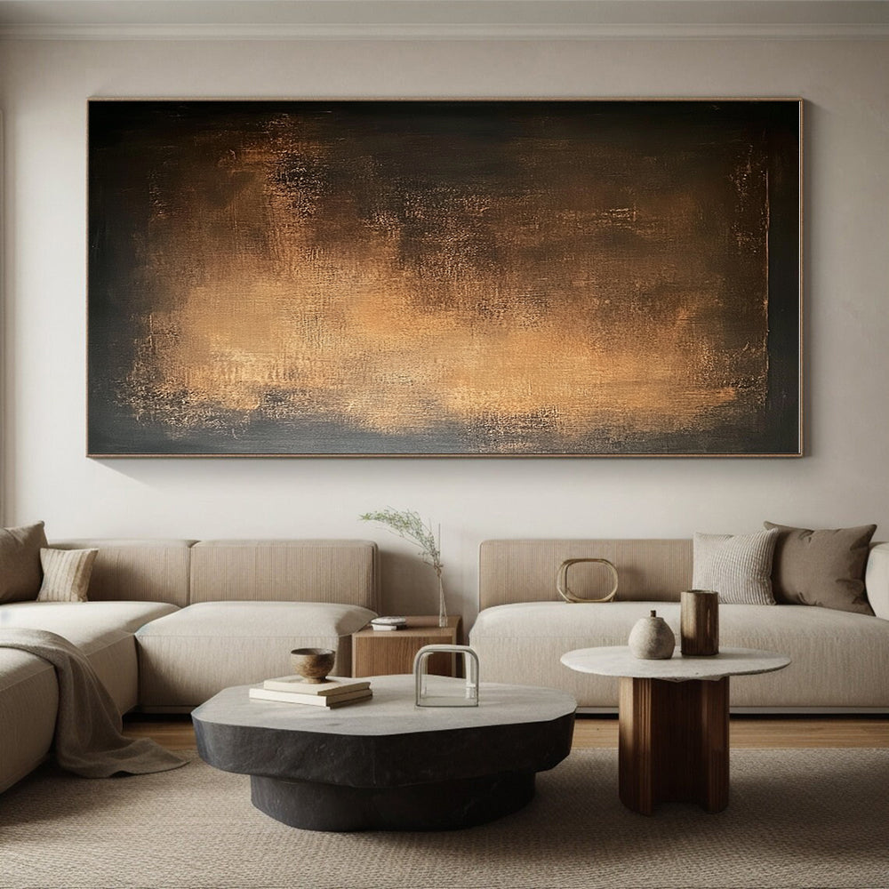 Dark Brown Textured Abstract Painting with Earthy Depth WINK136
