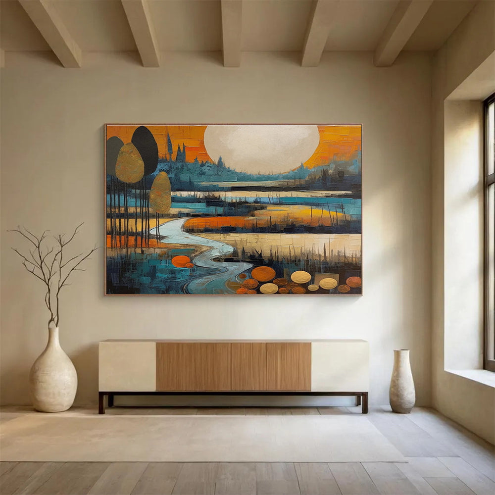 Colorful Landscape Abstract Painting for Art - Loving Retreats YHT085