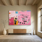 Pink Abstract Graffiti Painting for Urban Lofts YHT198