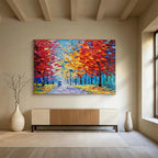 Autumn Stroll Abstract Painting for Cozy Living Rooms YHT200