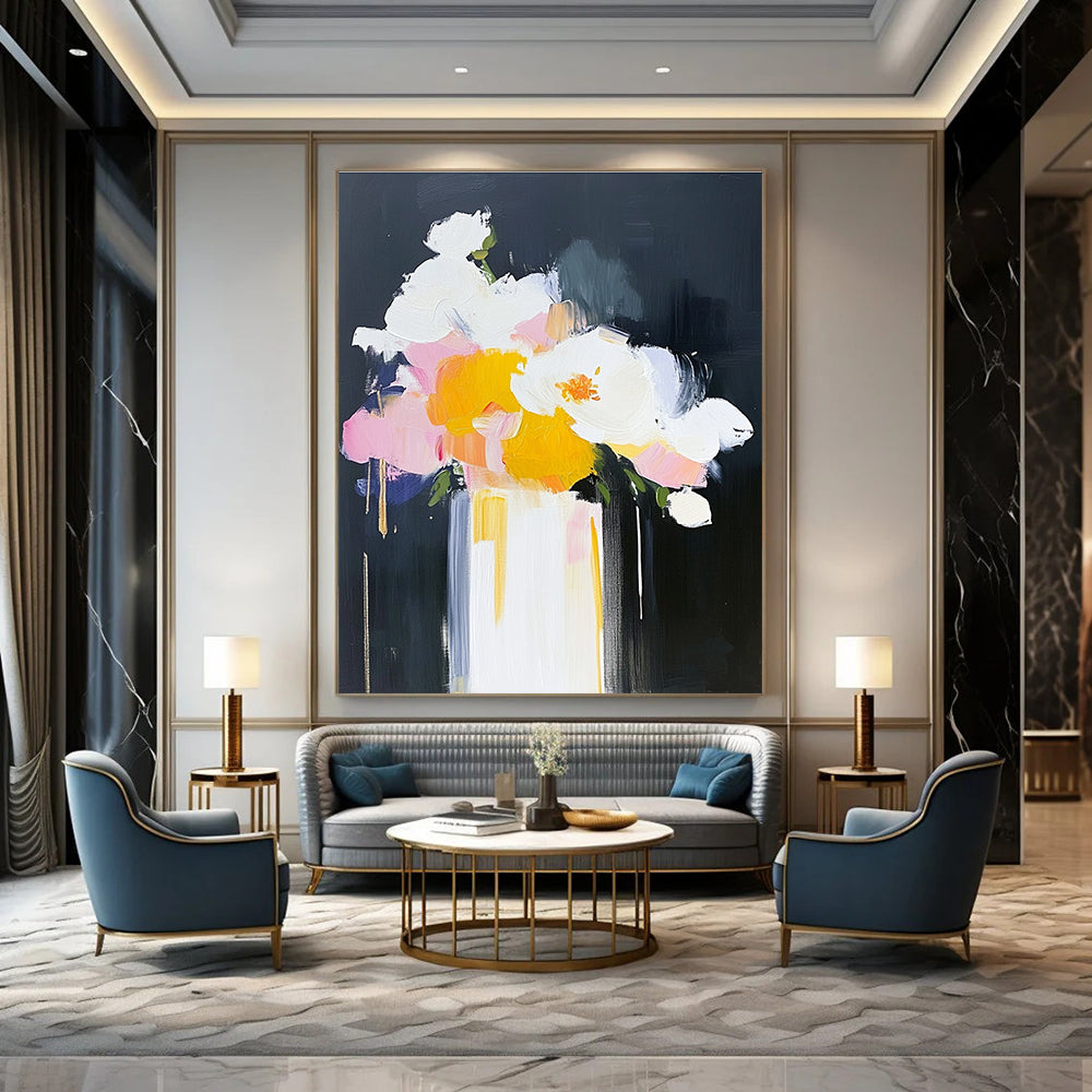 Bold Flower Vase - Minimalist Floral Abstract Painting GAB0612