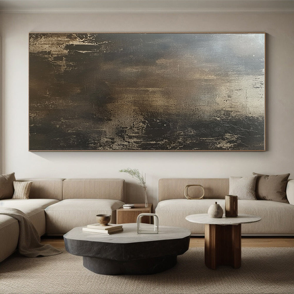 Dark Tonal Abstract Painting with Mysterious Depth WINK253