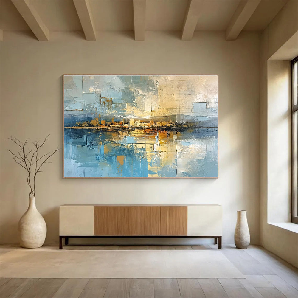 Cityscape Abstract Reflection Painting for Urban Lofts YHT049