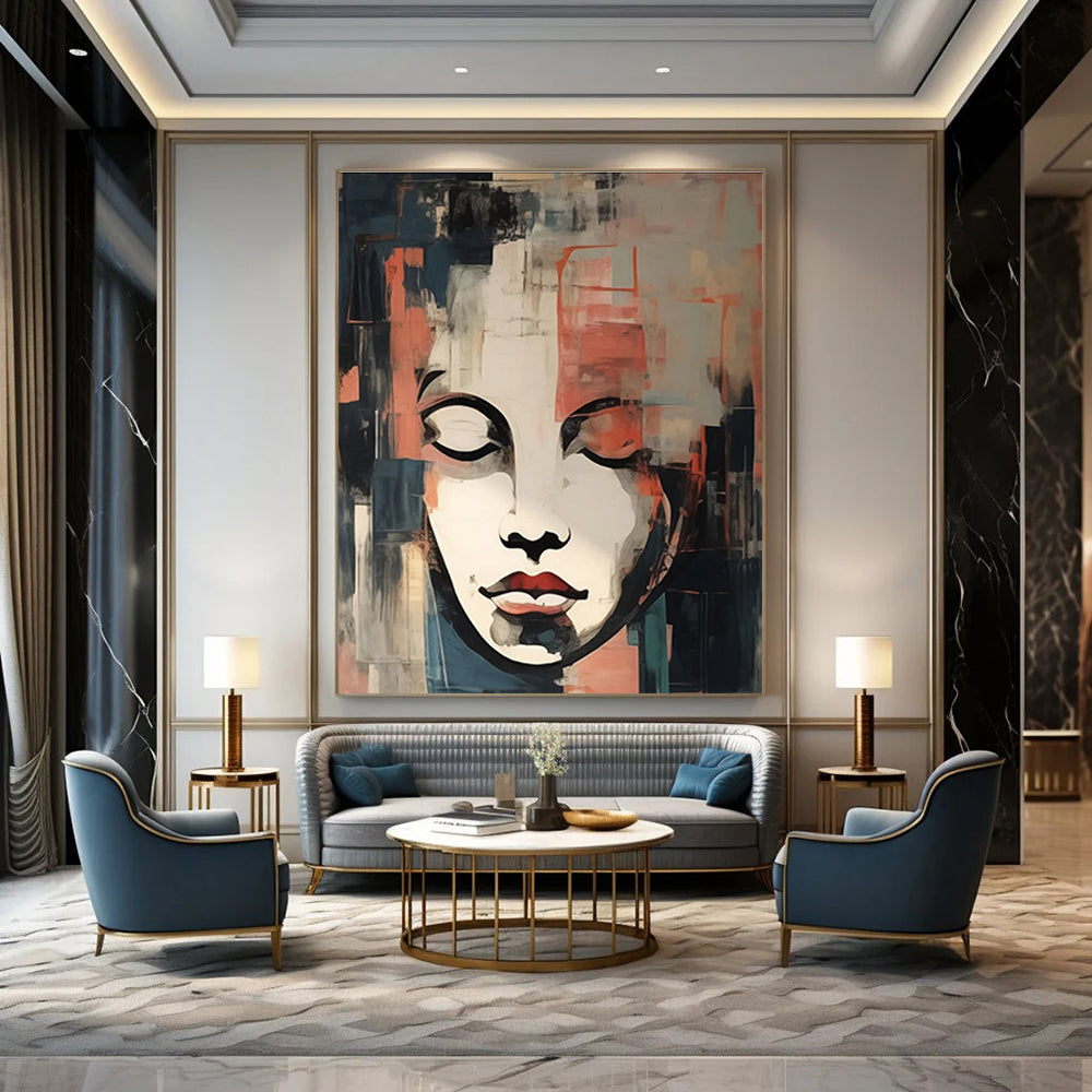 Abstract Face Composition Painting for Contemporary Art Galleries HENG124