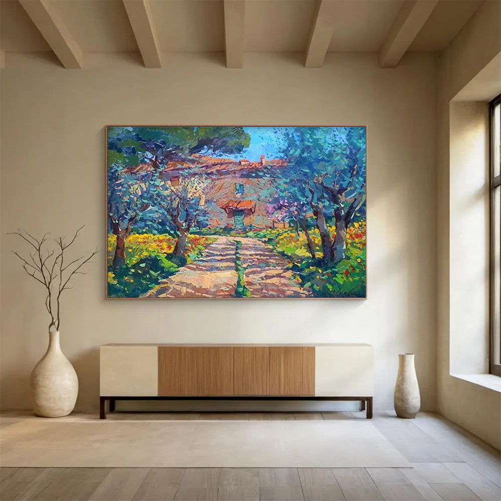Garden Path Abstract Painting for Botanical Garden Visitor Centers YHT452