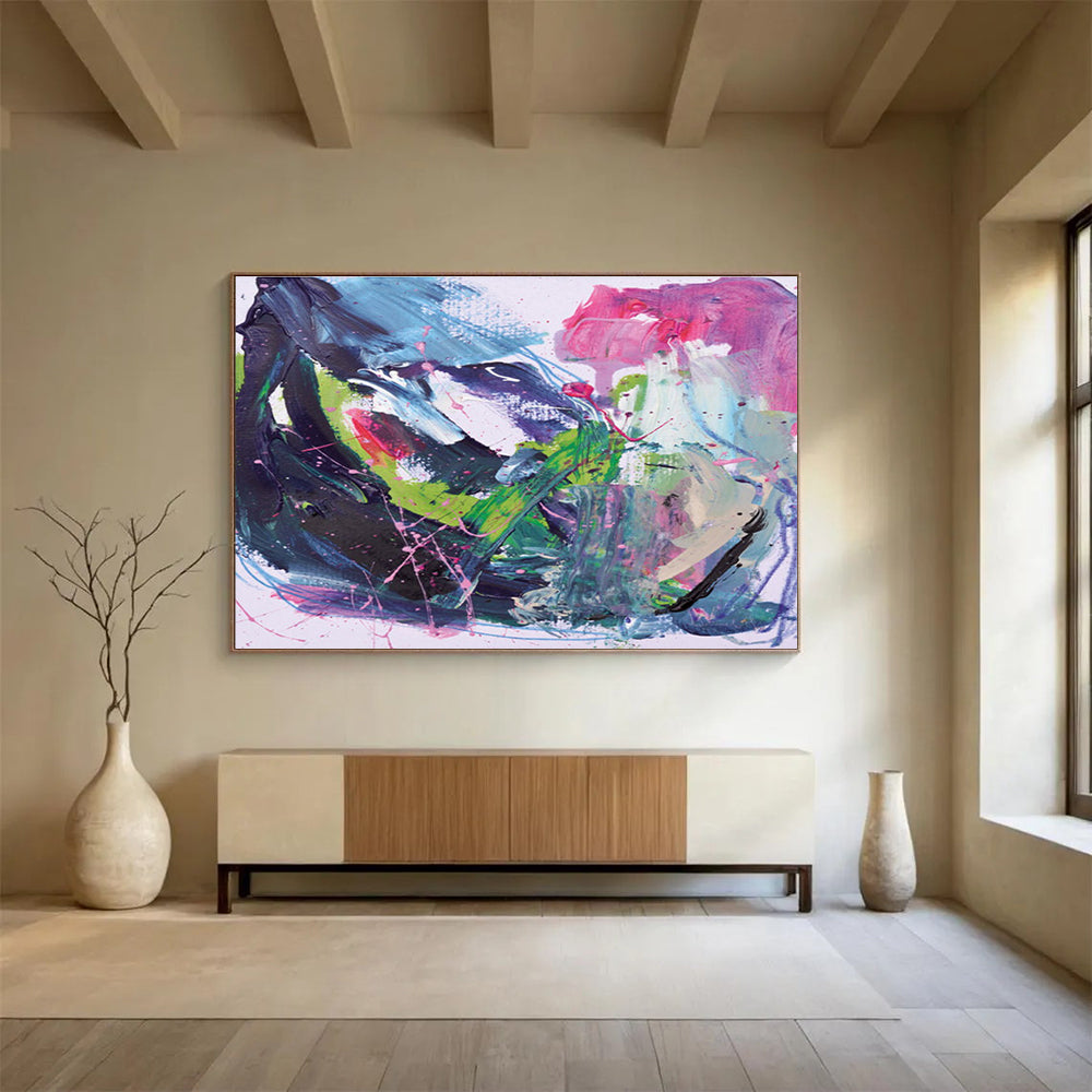 Vibrant Color Splash Abstract Painting for Creative Studios YHT131