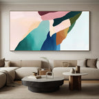 Minimalist Coastal Landscape Abstract Painting with Serene Geometry WINK273