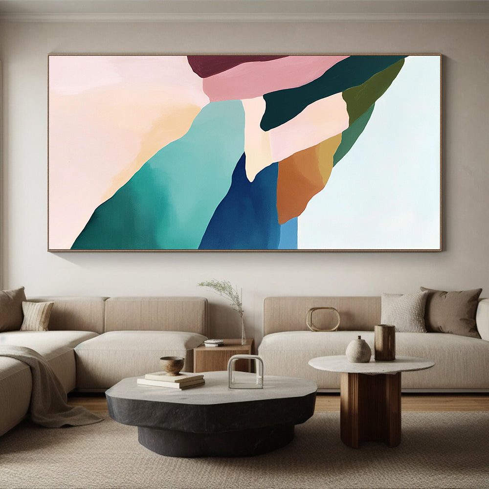 Minimalist Coastal Landscape Abstract Painting with Serene Geometry WINK273