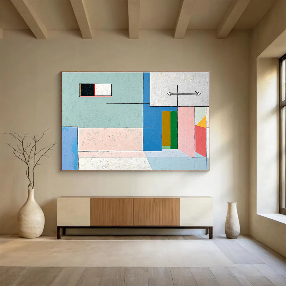 Soft Geometric Abstract in Pastel Colors ABS084