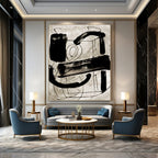 Expressive Black - White Abstract Painting for Edgy Urban Studios HENG169