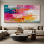Pink - Orange Abstract Cityscape Painting with Vibrant Urban Energy WINK497