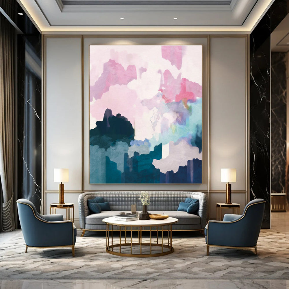 Dreamy Pastel Abstract Landscape Painting for Whimsical Spaces HENG235