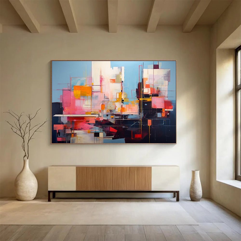 Colorful Urban Abstract Painting for Creative Hubs YHT019