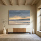 Sunset Over Calm Sea Abstract Painting for Coastal Homes YHT016