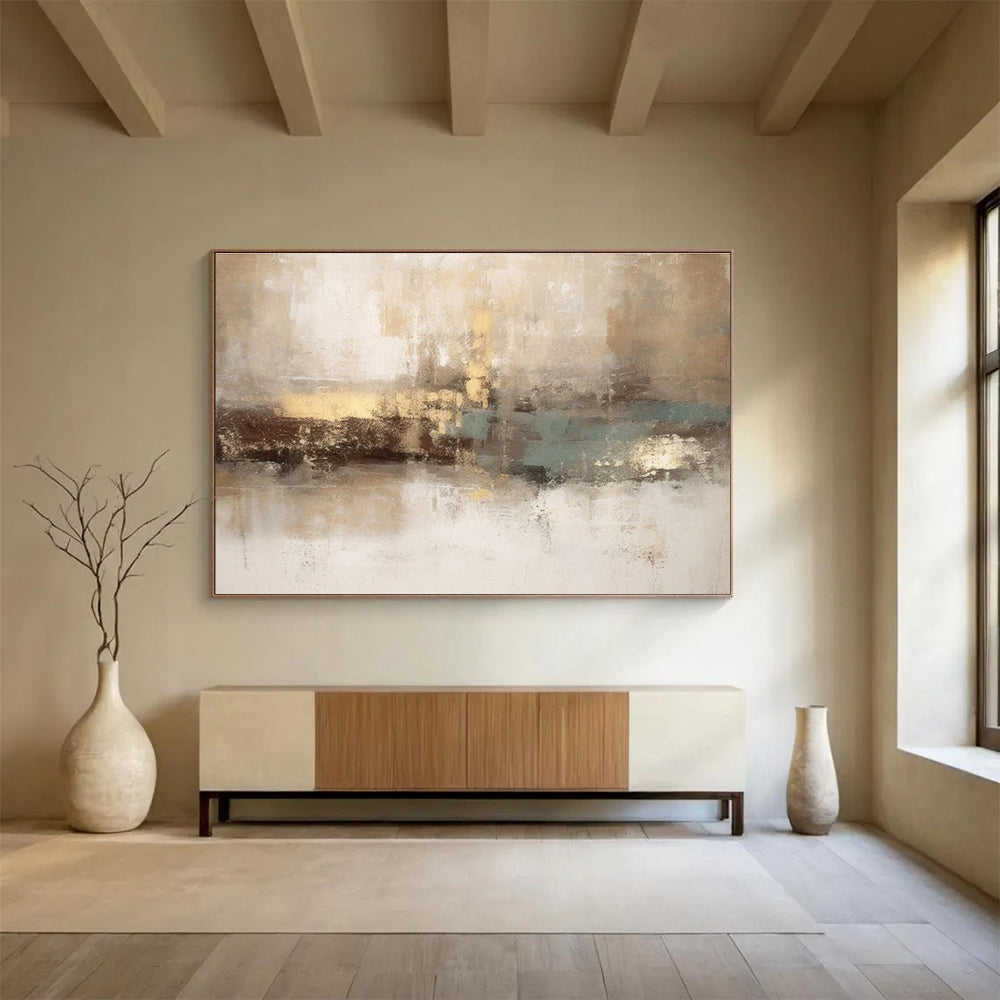 Earth - Toned Abstract Painting for Timeless Interiors YHT069