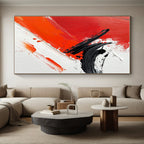 Red Black Dynamic Abstract Painting with Energetic Strokes WINK652