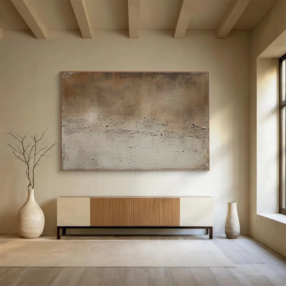 Neutral Textured Abstract Painting for Minimalist Art Galleries YHT257