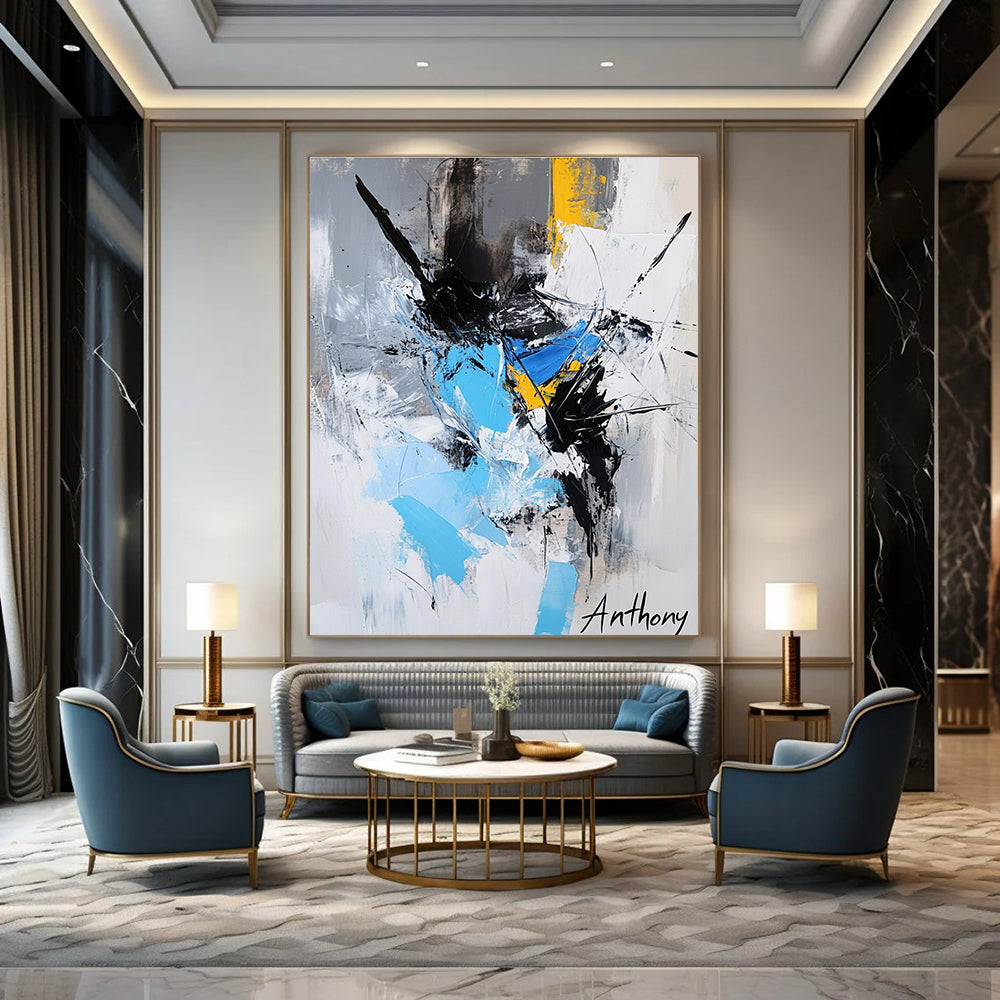 Colorful Abstract Fusion Painting for Contemporary Office Break Rooms GAB1313
