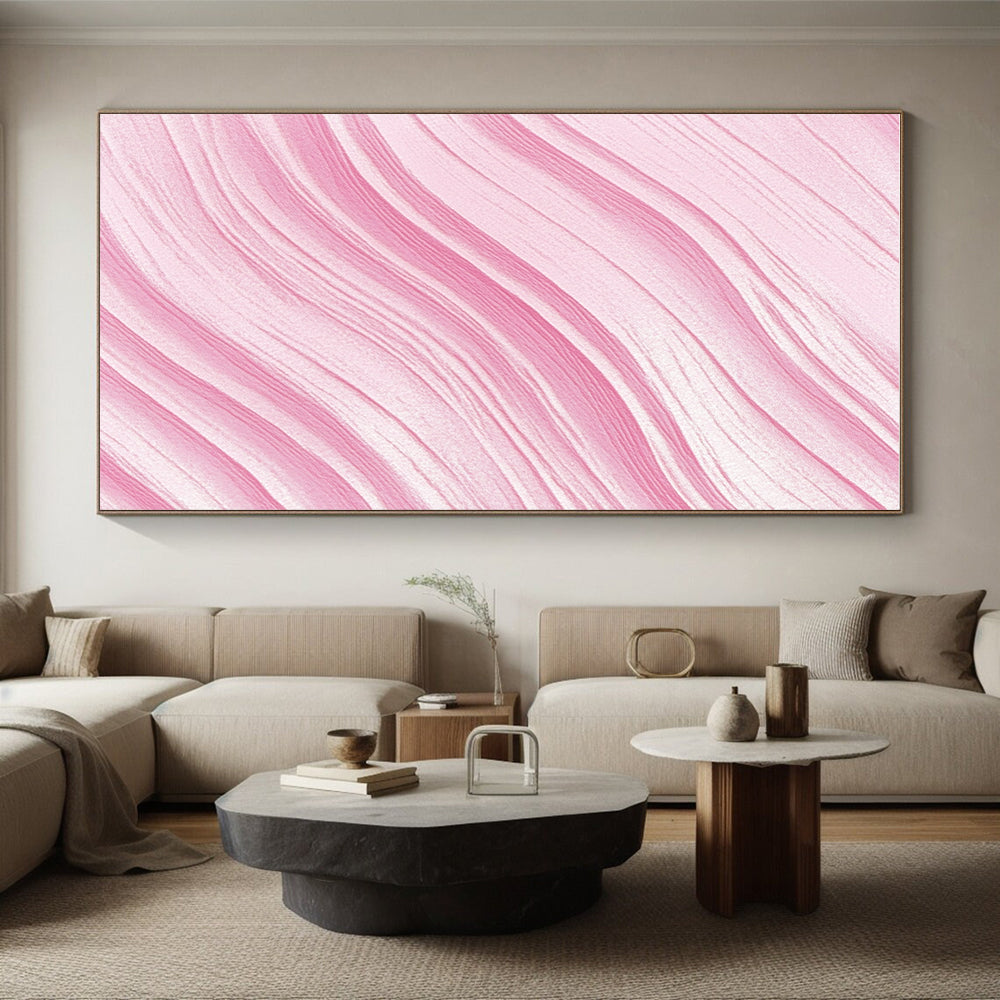 Pink - Wave Abstract Painting with Flowing Lines WINK866