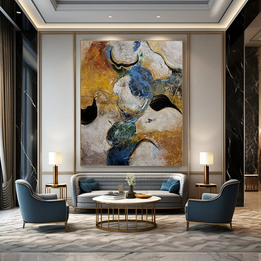 Colorful Organic Shapes Abstract Painting for Creative Art Studios HENG463