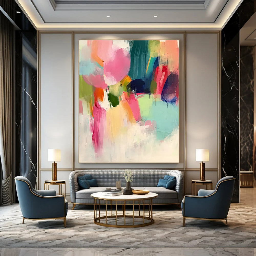 Colorful Soft Abstract Painting for Cozy Living Rooms GAB0840