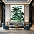 Vibrant Watercolor Palm Leaves Abstract Painting for Tropical - Inspired Spaces HENG243