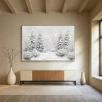 Textured Snow Forest Abstract Painting for Contemporary Art Galleries YHT422