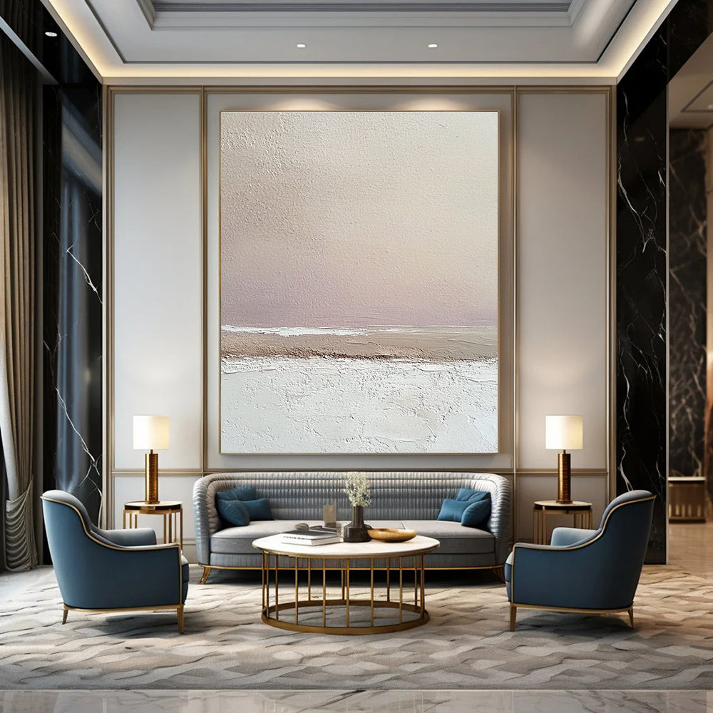 Soft Gradient Landscape Textured Abstract Painting for Serene Bedrooms GAB1472
