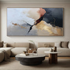 Black Gold Beige Abstract Painting with Timeless Allure WINK466