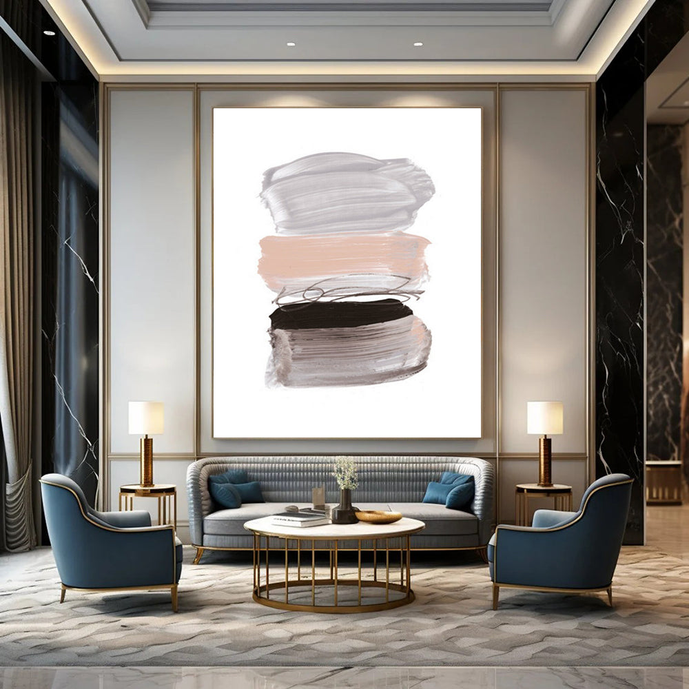 Stacked Color Block Abstract Painting for Modern Nursery Rooms HENG184