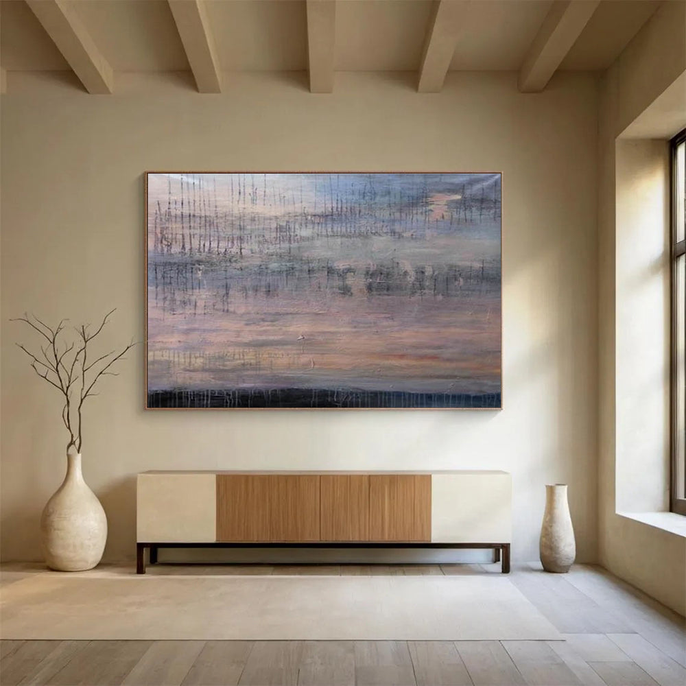 Dripping Sunset Abstract Painting for Beachfront Residences YHT150