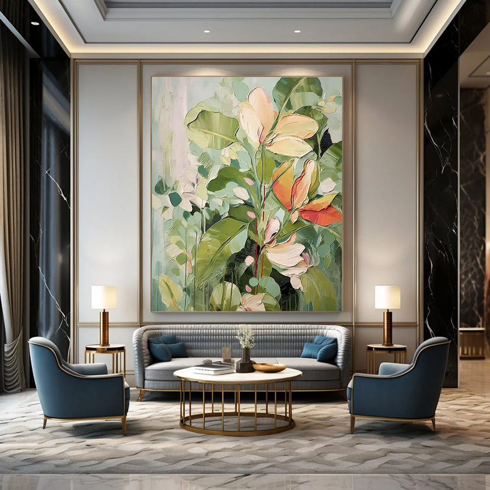Tropical Floral Bunch Abstract Painting for Coastal Home Verandas HENG083