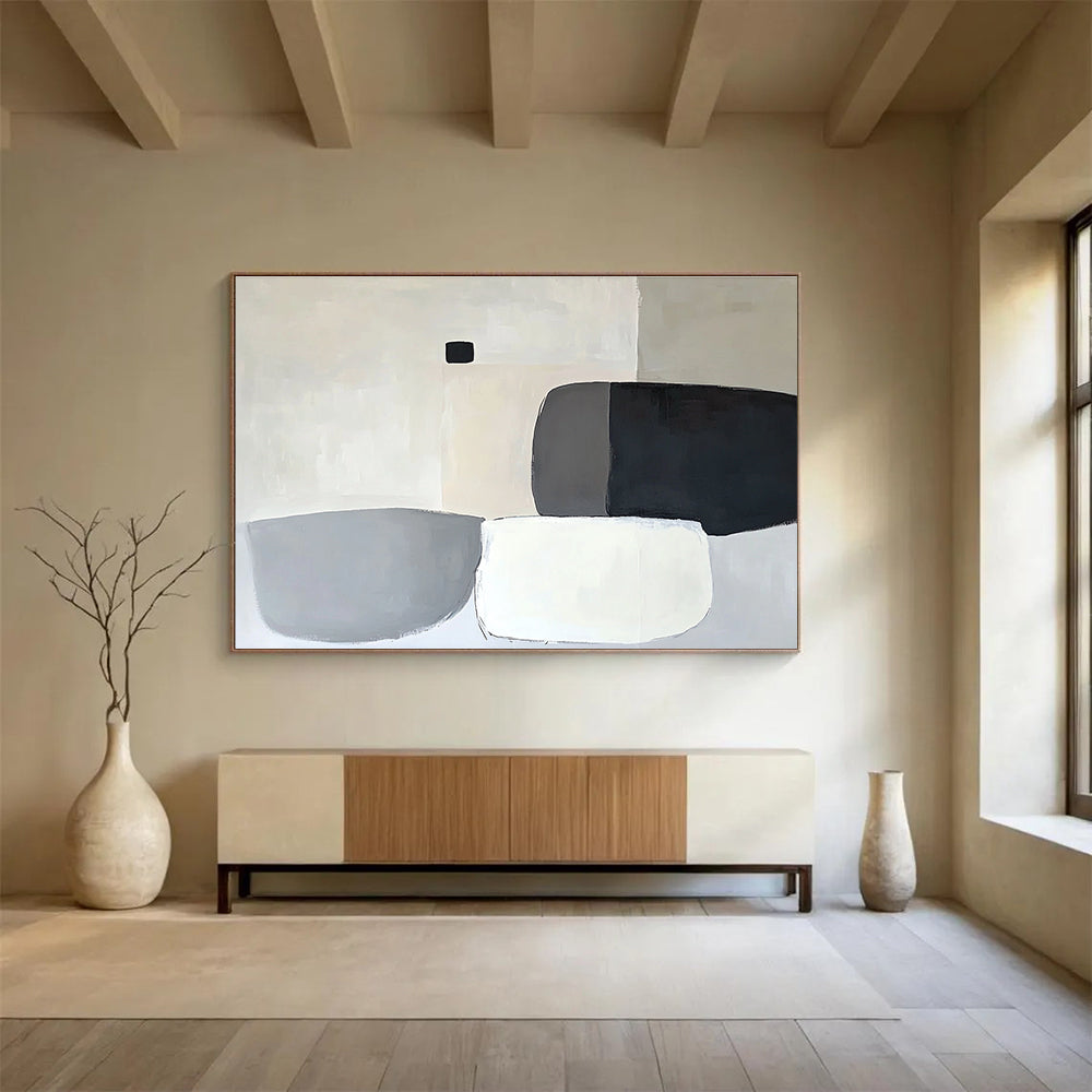 Neutral - Toned Abstract Shapes Abstract Painting ABS586