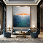 Sea Sunset Abstract - Tranquil Coastal Landscape Art GAB0530