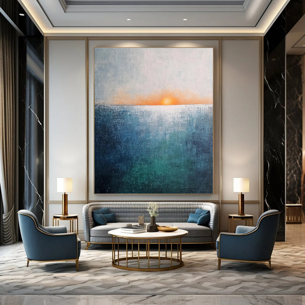 Sea Sunset Abstract - Tranquil Coastal Landscape Art GAB0530