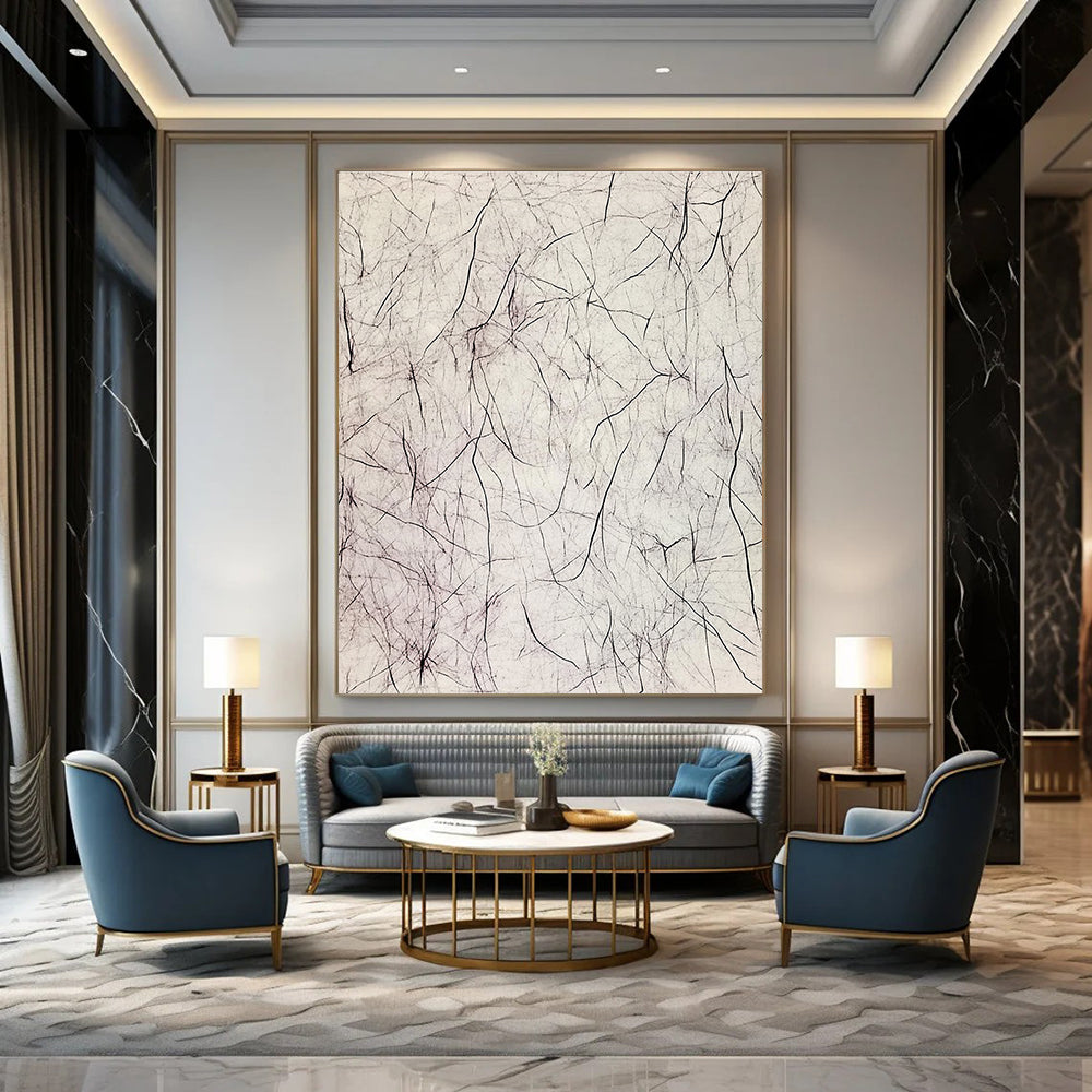 Tangled Black Lines Abstract Expressionist Painting for Bold Interiors GAB1531