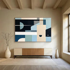Cool - Toned Geometric Abstract  Modern Precision ABS103