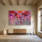 Pink and Purple Dripping Abstract Painting for Trendy Beauty Salons YHT351