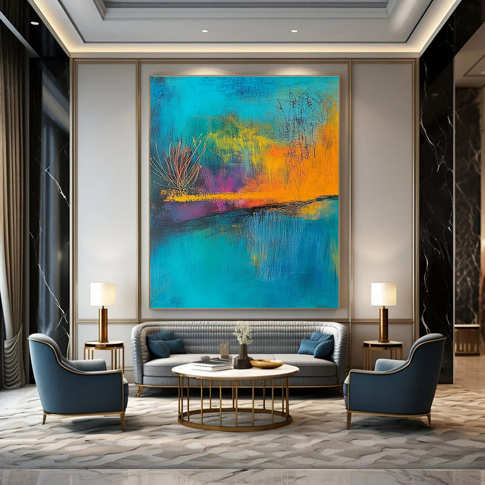 Vibrant Colorful Nature Abstract Painting for Lively Spaces GAB0678