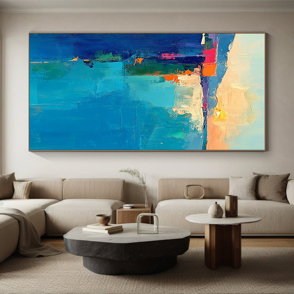 Colorful Coastal Abstract Painting with Vibrant Seascapes WINK400