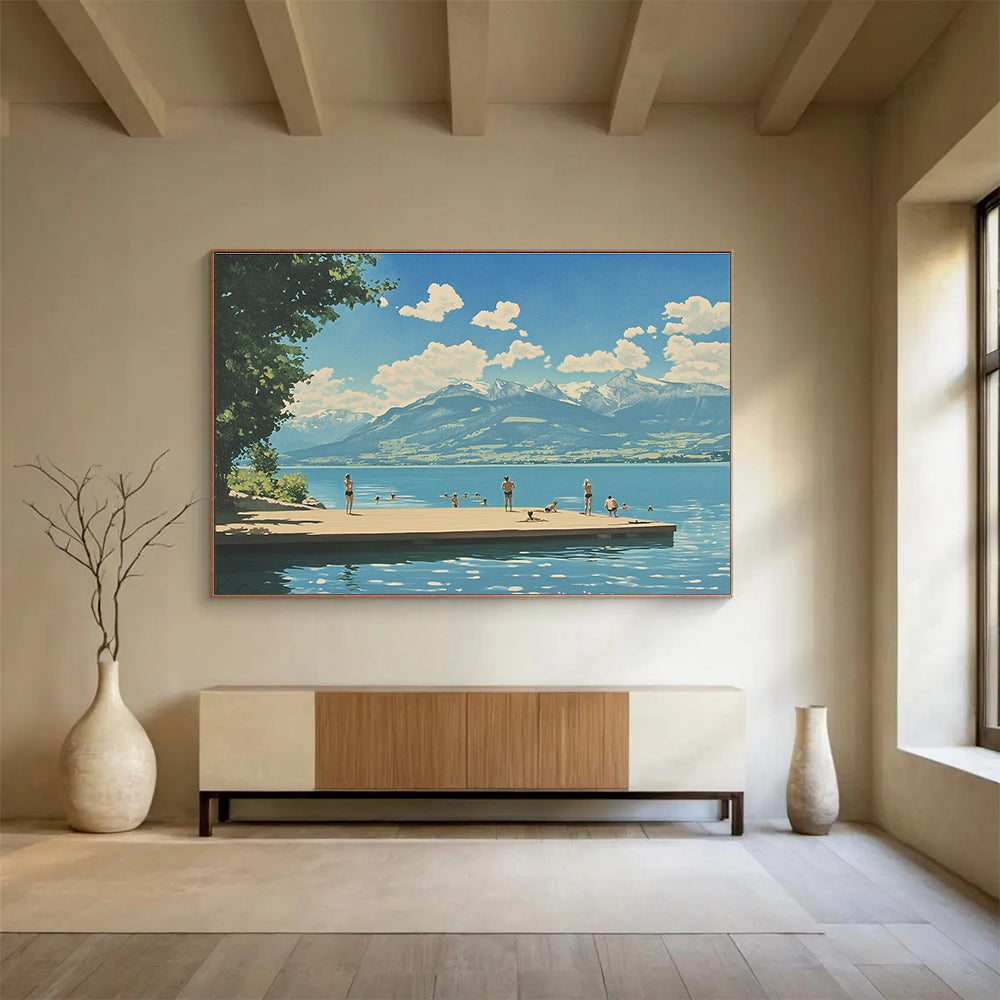 Lakeside Summer Scene  Serene Leisure ABS063