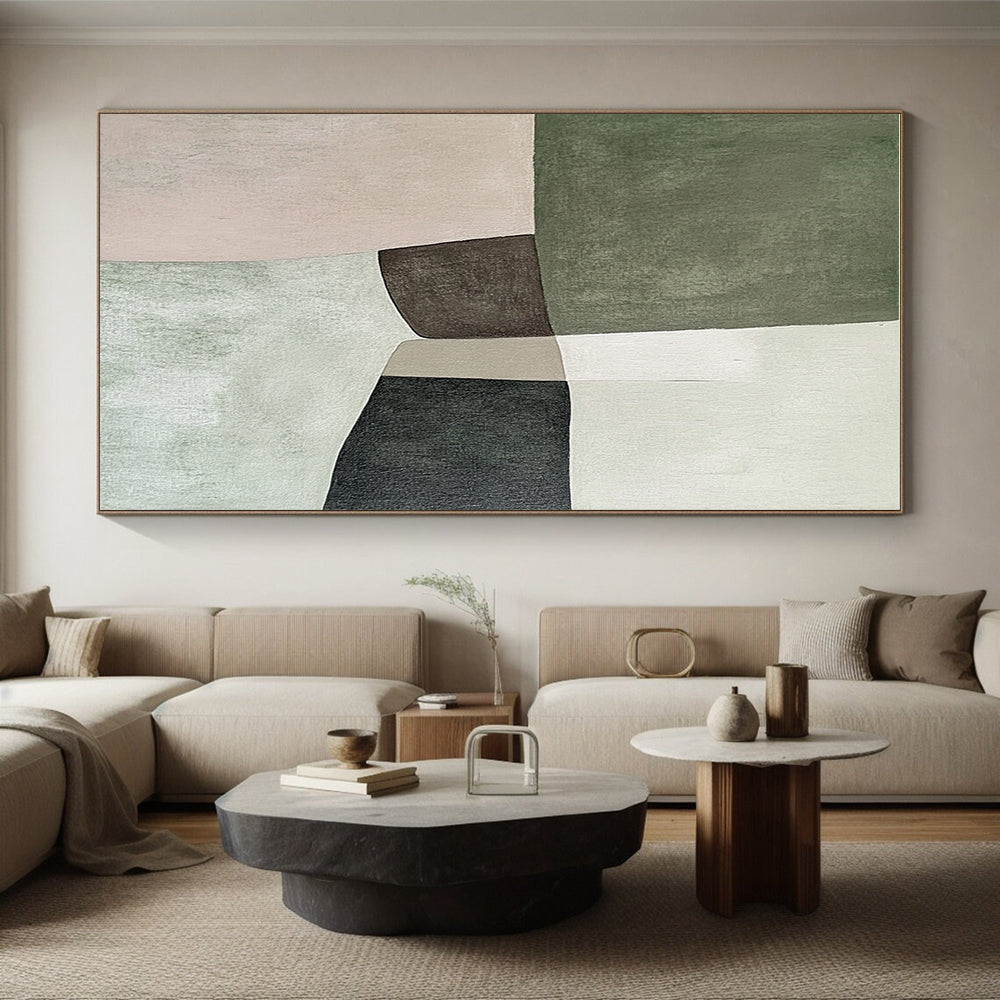 Neutral Block Abstract Painting with Subtle Harmony WINK789