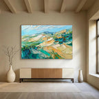 Textured Mountain Landscape Abstract Painting with Bold Brushstrokes ABS287