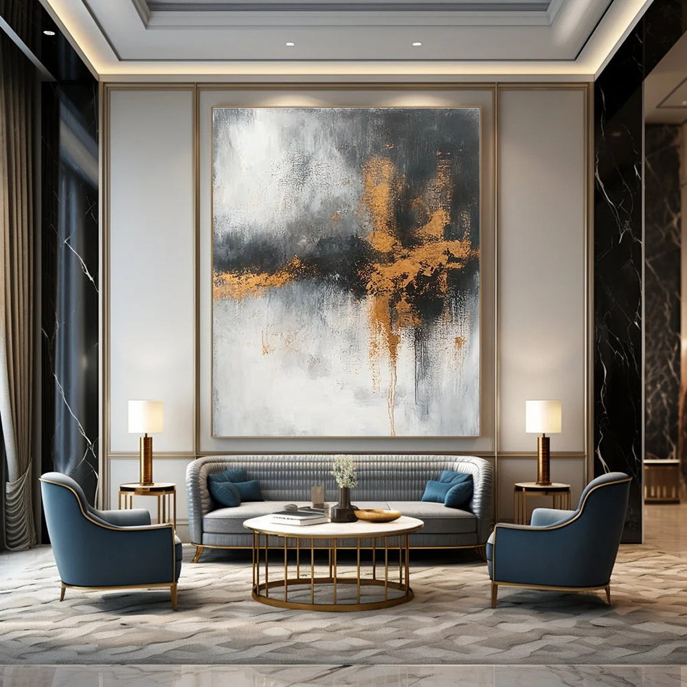 Gold - Splash Abstract Painting for Contemporary Art Galleries GAB0864
