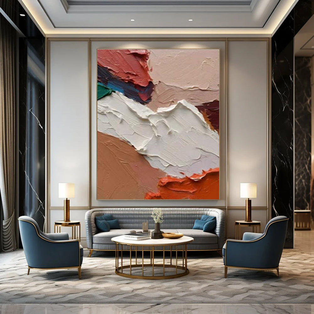Tactile Textured Color Palette Abstract Painting for Artistic Spaces HENG263